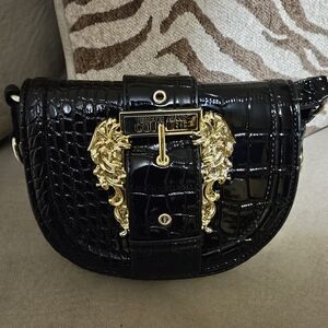 Versace Jeans Collection Black and Gold Crossbody Bag